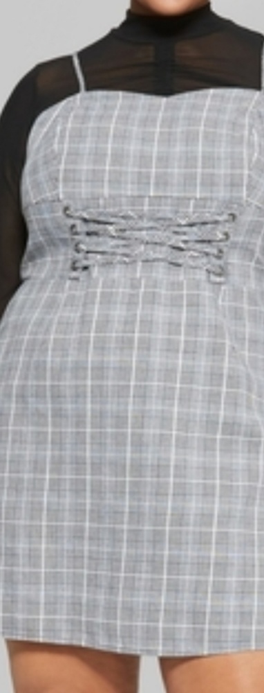 Wild fable strappy lace-up plaid plus size dress